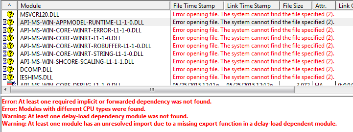 dependency errors